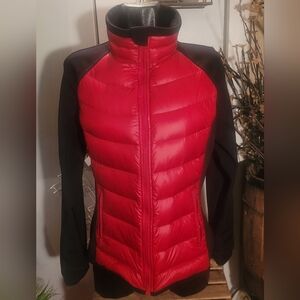 Alpinetex Red And Black Packable Down Puffer Jacket M